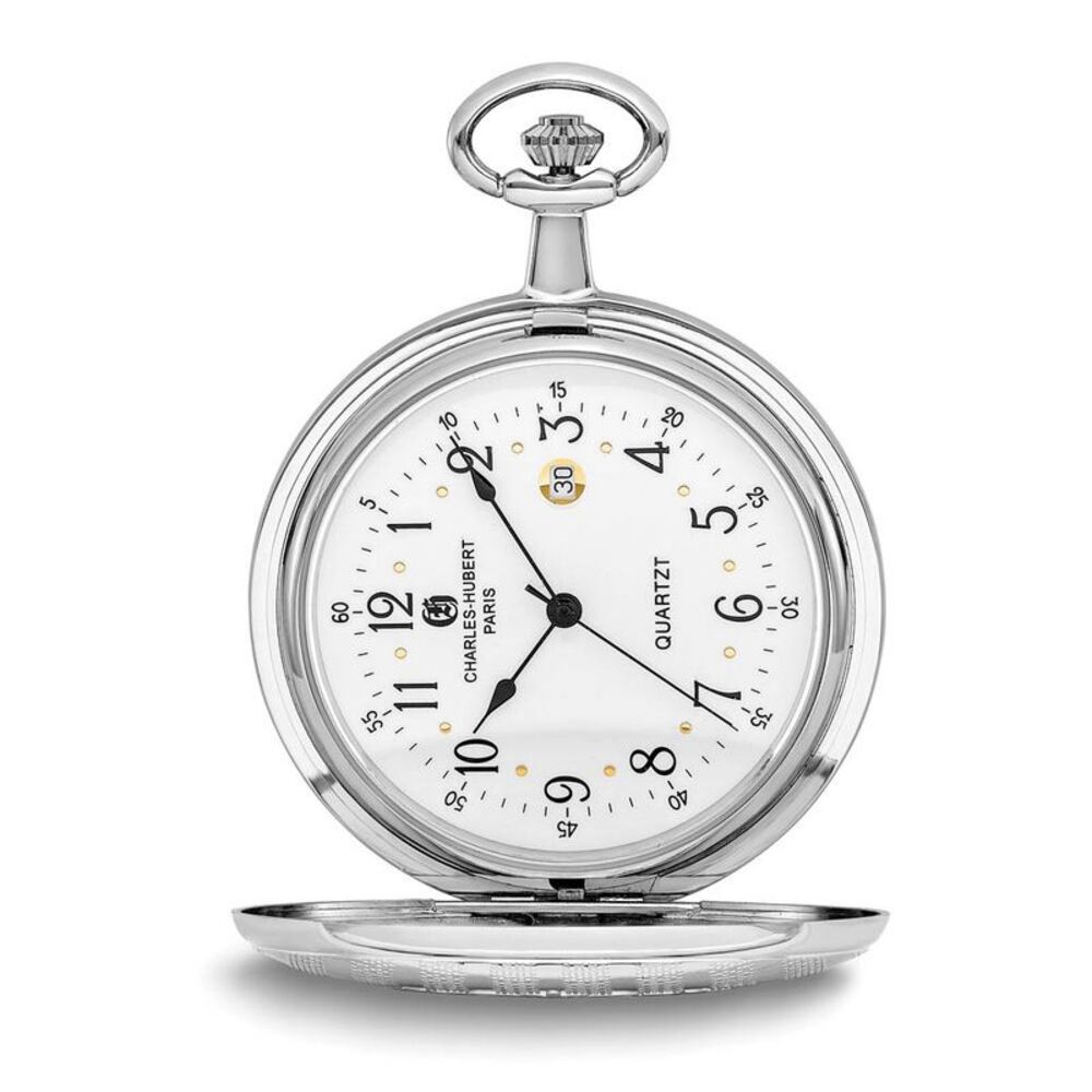 Charles Hubert Two-tone White Dial 50mm Pocket Watch